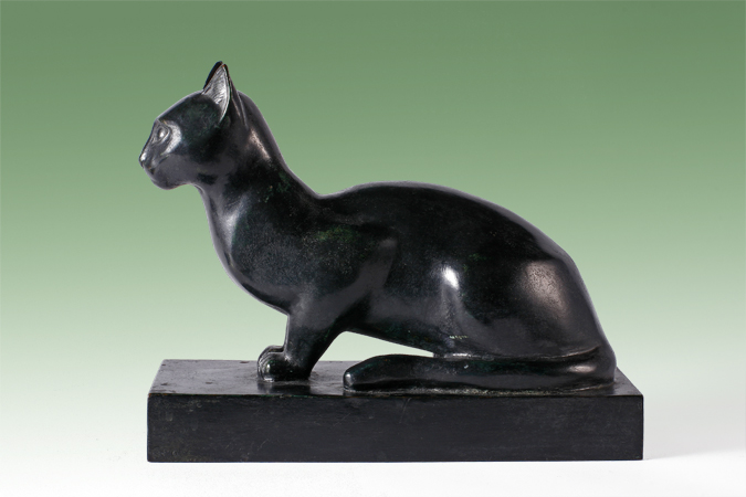 Chat en bronze par André Lasserre